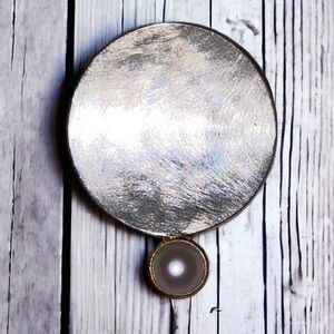 Paula Bolton Akoya Pearl Sterling Silver Disc Pendant